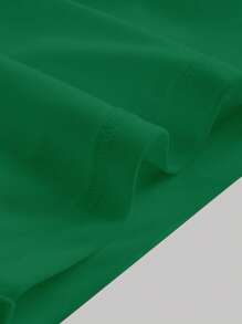 SHEIN MOD 素色褶邊網紗抹胸上衣 - 綠色 - 查看 5