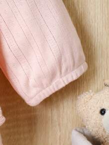 SHEIN Em bé Jackets màu trơn - Màu Hồng baby - Xem 4