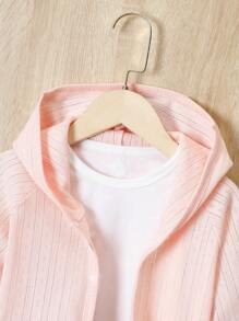 SHEIN Em bé Jackets màu trơn - Màu Hồng baby - Xem 5