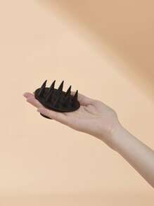 BASIC LIVING 1pc Scalp Massager Shampoo Brush Scrubber With Soft Silicone Bristles For Hair, Wet & Dry Use Home Bathroom Decor Summer