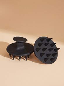 BASIC LIVING 1pc Scalp Massager Shampoo Brush Scrubber With Soft Silicone Bristles For Hair, Wet & Dry Use Home Bathroom Decor Summer