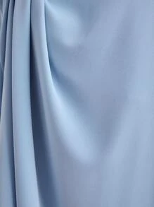 SHEIN Belle 大碼挖肩圍裹下擺伴娘洋裝 - 淺藍色 - 查看 6
