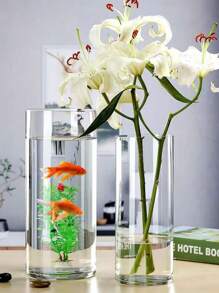 1 pezzo Vaso di vetro per fiori, vaso trasparente minimalista per decorazione della casa e della stanza - Trasparente - Visualizzare 4