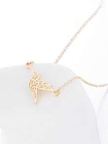 鏤空鳥吊墜項鏈 - 彩色 - 查看 4