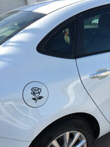 1張3D花卉圖案汽車貼紙 - 銀色 - 查看 4