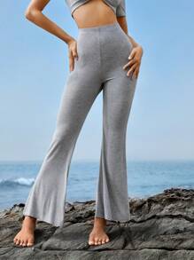 Ocili Quần dài ống loe màu xám mịn màng và thoải mái - Xám - Xem 3