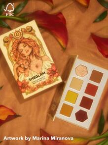 SHEGLAM Lively Leo Palette 8-Clolor Glitter Matte Eyeshadow Palette Bold Yellow Orange Shiny Gold High Pigment Long Wear Blendable Pro Eyeshadow Brand Beauty Makeup Face Paint Cosmetic For Women Girls Perfect For Fall Winter Ideal For Y2K Fancy Fashion Suitable For Birthday Christmas Present Party Ready Best Color