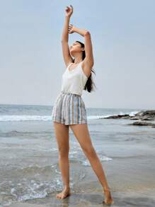 Áo ba lỗ cotton trắng mềm mại và thoải mái tự nhiên - trắng - Xem 7