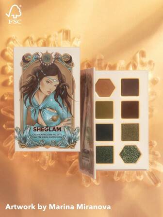 Palette De Fards à PaupièRes Calm Capricorn, 8 Couleurs, NacréEs, Mates, Scintillantes, Grises, Brunes, Bleues, Vertes, PailletéEs, PigmentéEs, Longue Tenue, Estompables, Professionnelles, , NoëL, Hiver, Marron Paillettes Marque Beauté Visage Maquillage CosméTique Pour Femmes Filles Parfait Pour Hiver IdéAl Pour Y2K ÉLéGant Mode Adapté Pour Anniversaire Xmas Cadeau FêTe PrêT Meilleure Couleur