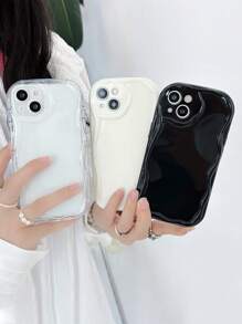 Bộ 3 ốp lưng điện thoại họa tiết sóng mới, tối giản, màu trơn, trong suốt, đen, trắng, tương thích với iPhone 16/16 Pro Max. - Nhiều màu - Xem 3