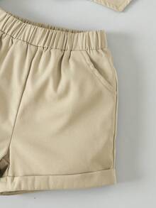 男嬰前蝴蝶結襯衫和夾克背心和短褲和帽