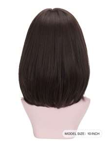 Peluca sintética corto recto con tupe - Dark Brown - Ver 2
