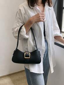 Trung bình Cái túi Màu thuần Đồ trang trí khóa - màu đen - Xem 5