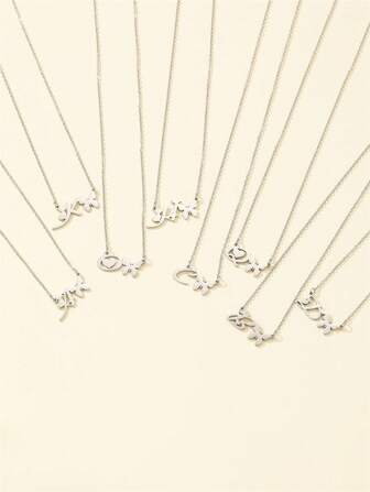 1 szt. Modny naszyjnik w kształcie motyla i 26 liter ze stali nierdzewnej