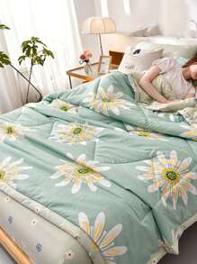 1 Chăn In Hoa, Vải Trải Giường Theo Chủ Nghĩa Hiện Đại Cho Mùa Hè - trắng - Xem 3