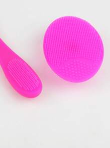 RANCAI 硅胶手动洗脸刷，柔软洗脸刷去角质，防水亲肤洁面刷，可去除黑头白头彩妆残留 - 玫紅色 - 查看 6