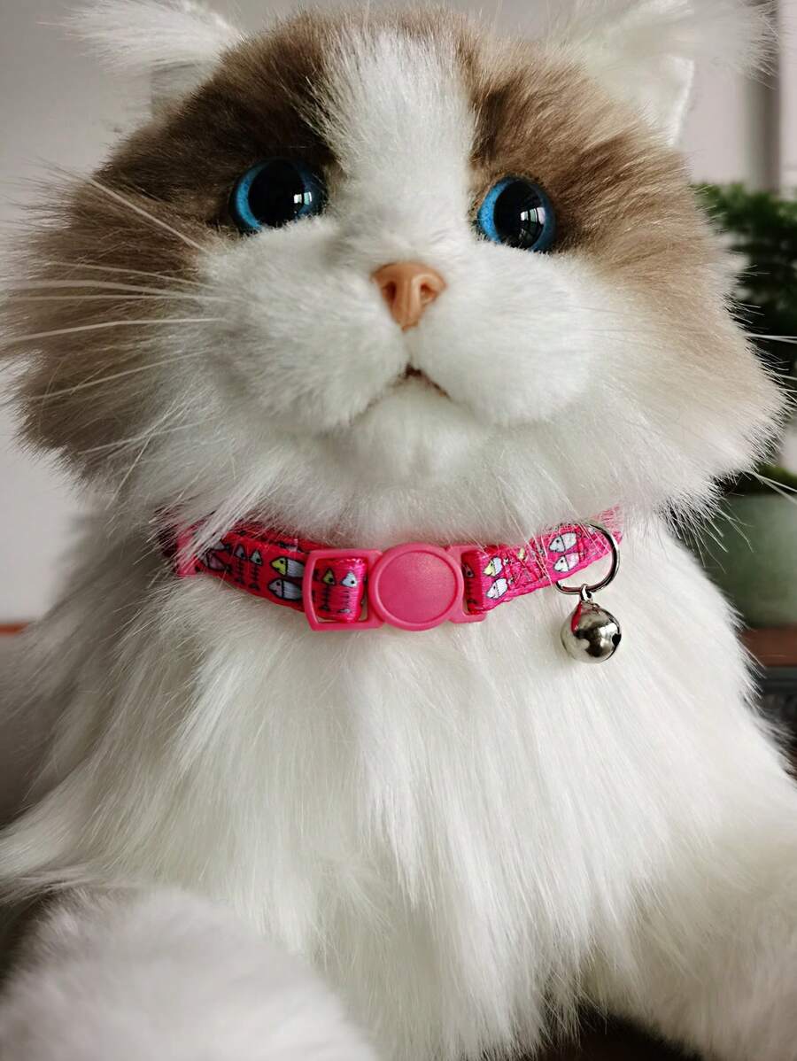 1入組魚圖案鈴鐺裝飾寵物項圈適用於狗狗和貓適用於戶外 - 粉色 - 查看 1