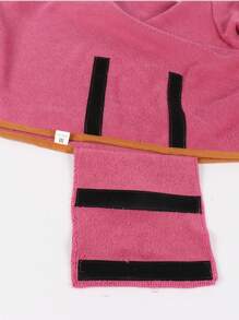 1入組撞色粘合寵物浴巾，適用於所有季節狗和貓 - 玫紅色 - 查看 3