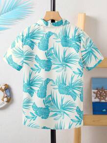 SHEIN Boys Tropical Print Shirt Without Tee - Multicolor - View 2