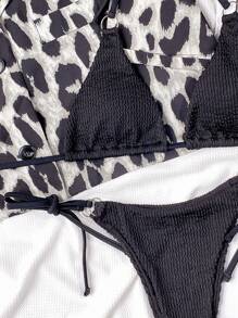 Bikini Halter Micro Triangle Thong Mùa Hè - màu đen - Xem 5