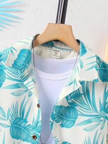 SHEIN Boys Tropical Print Shirt Without Tee - Multicolor - View 4