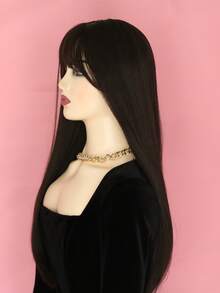 長款直筒人造假髮帶劉海 - 黑色 - 查看 4