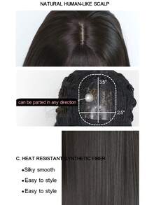 長款直筒人造假髮帶劉海 - 黑色 - 查看 6