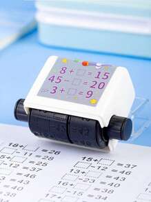 1pc Plastic Digital Stamp, Simple Digital Seal For Home - White - View 1