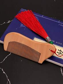 1入組木梳子帶流蘇吊墜