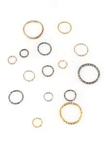 1pc Jewelry Findings Flower Embellished Jump Ring/Single Loop Connector For Keychain - Multicolor - View 3