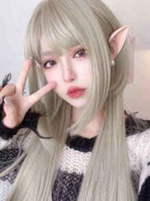 alicegarden Long Straight Synthetic Wig With Bangs - Gold - View 5