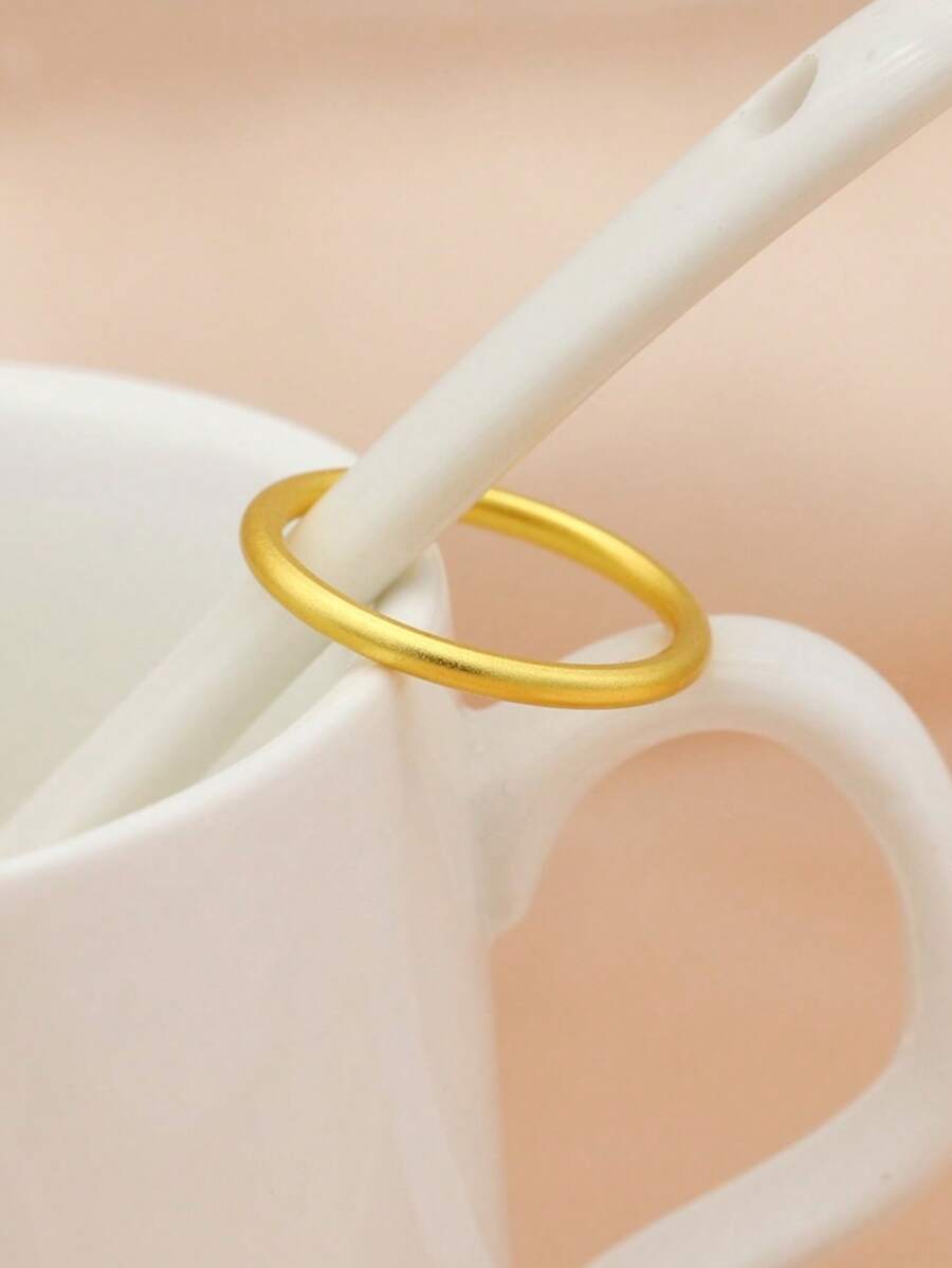 1 Nhẫn Thép Không Gỉ Thời Trang Tối Giản Cho Nữ Để Trang Trí Hàng Ngày - Vàng - Xem 1