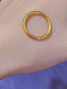 1 Nhẫn Thép Không Gỉ Thời Trang Tối Giản Cho Nữ Để Trang Trí Hàng Ngày - Vàng - Xem 3