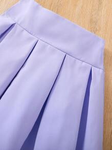 SHEIN Áo khoác & áo khoác vest & váy xếp li Tween Girl - Màu tím - Xem 7