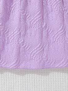 SHEIN Váy Gái Dải chun màu trơn Giải trí - Màu tím - Xem 5