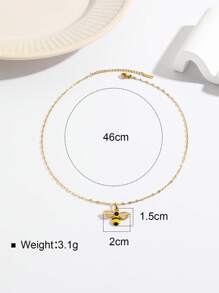 1pc Bee Pendant Necklace, Perfect For Daily Wear - Multicolor - View 4