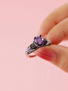 Cubic Zirconia Decor Ring - Multicolor - View 2