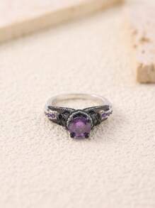 Cubic Zirconia Decor Ring - Multicolor - View 4