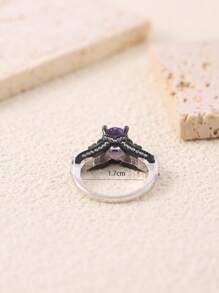 Cubic Zirconia Decor Ring - Multicolor - View 6