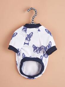 1pc Dog Pattern Pet Tee For Dog And Cat For Summer - White - View 4