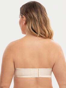 Women's Plus Size Non-Slip Underwire Strapless Bra - Beige - View 2