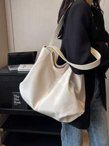 大碼托特包素色簡約風格