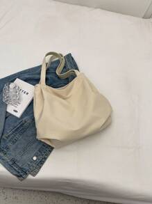 大碼托特包素色簡約風格
