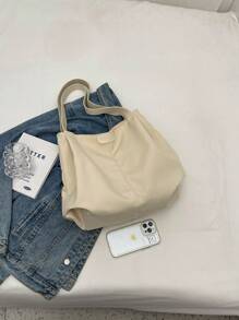 大碼托特包素色簡約風格