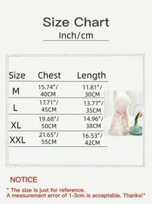 1入組花朵印花寵物連體褲適用於狗狗和貓適合夏天 - 紅色 - 查看 4