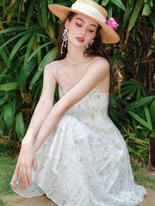 滿版印花吊帶連衣裙 - 彩色 - 查看 8