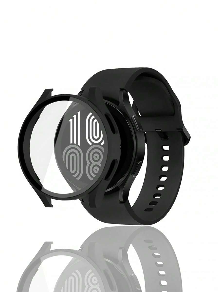 2 In 1 Tempered Film & Case Compatible With Samsung Galaxy Watch 4 - Clear - View 1