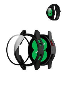 2 In 1 Tempered Film & Case Compatible With Samsung Galaxy Watch 4 - Clear - View 2