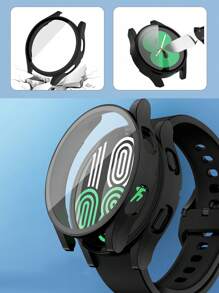 2 In 1 Tempered Film & Case Compatible With Samsung Galaxy Watch 4 - Clear - View 3