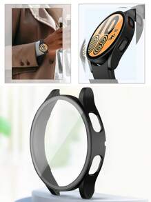 2 In 1 Tempered Film & Case Compatible With Samsung Galaxy Watch 4 - Clear - View 5